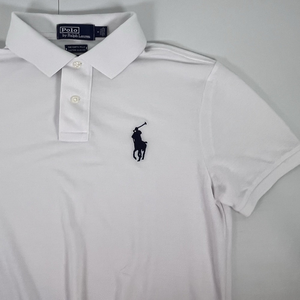 Team USA 2022 Paralympic Ralph Lauren Earth Polo Mens M White Custom Slim Shirt